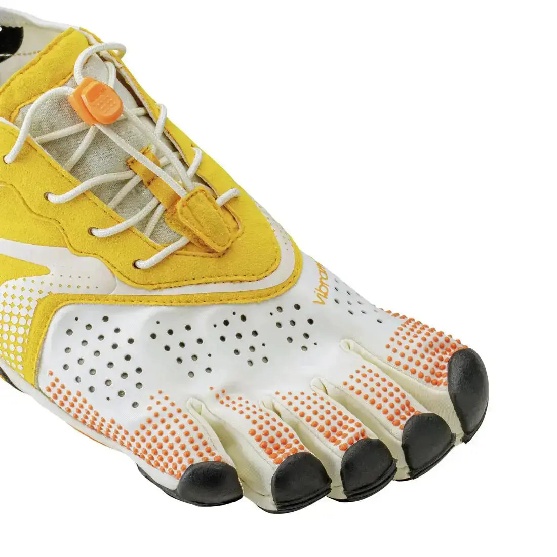 Vibram FiveFingers V-Run Ivoire/Jaune - Chaussures Barefoot homme pour running et entraînement