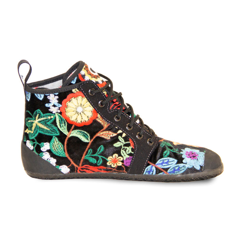 Saltic Vintero Diva - Botines barefoot otoñales con membrana térmica en estampado floral