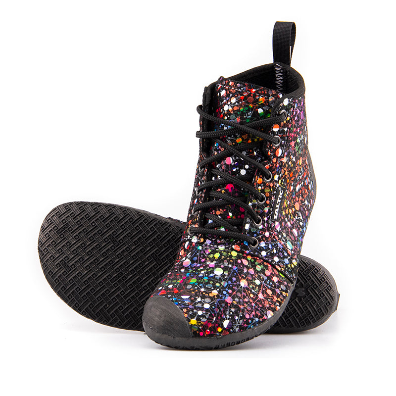 Saltic Vintero Galaxy - Botines barefoot otoñales con membrana térmica en estampado multicolor