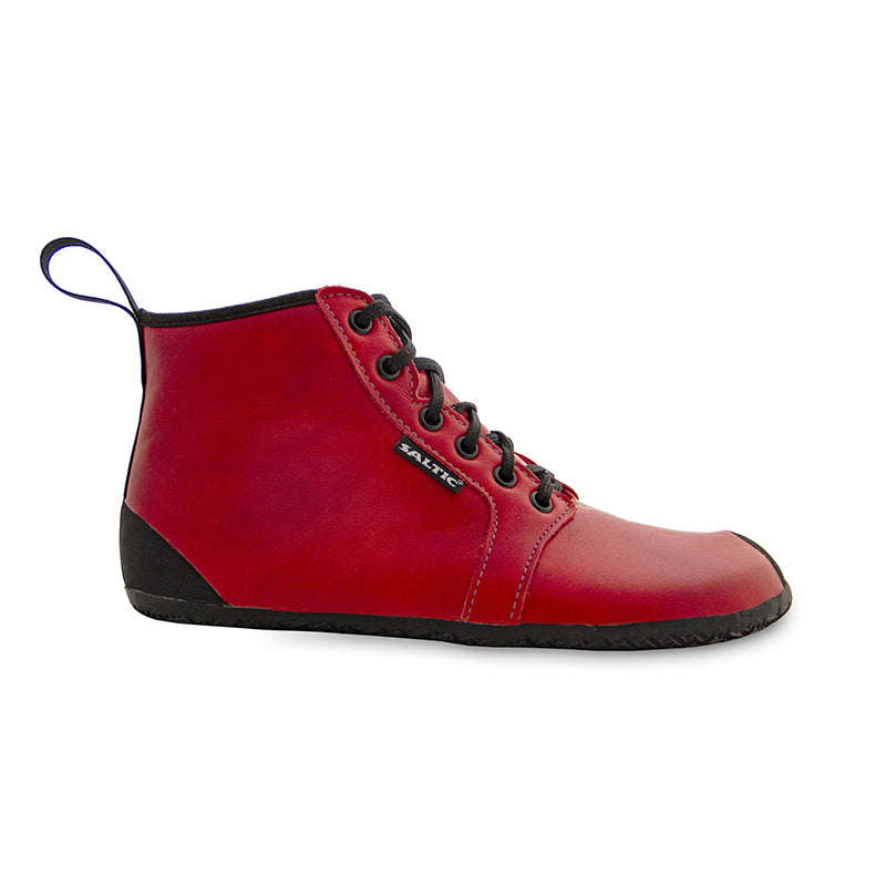 Saltic Vintero Pomodoro - Botines barefoot otoñales con membrana térmica rojos