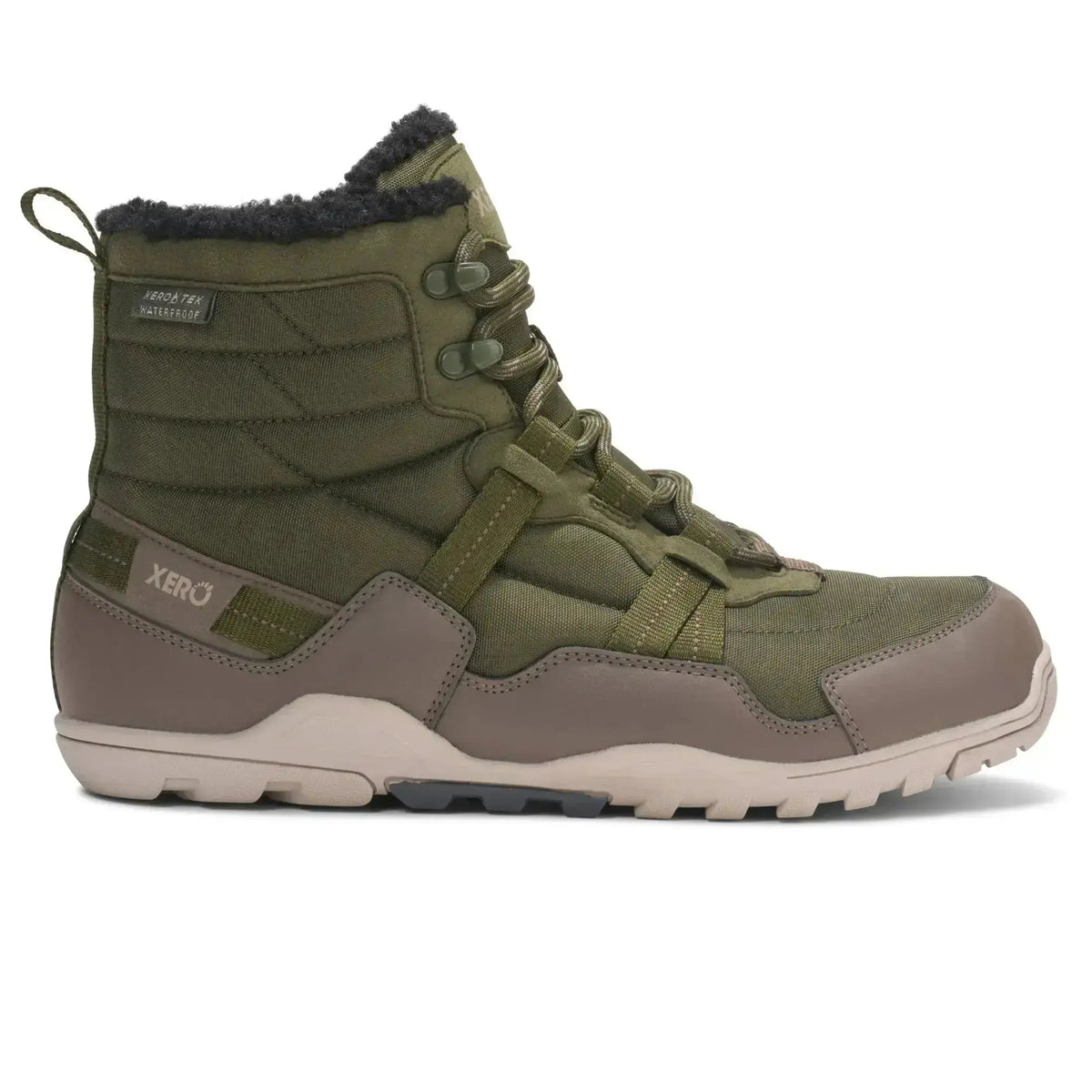 Xero Shoes - Alpine Army Green Men - Botas de senderismo invernales barefoot verdes para hombre