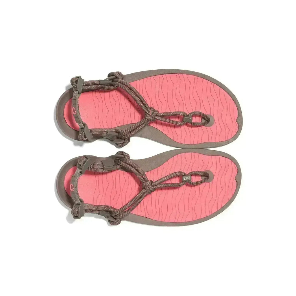 Xero Shoes - Aqua Cloud - Women Morel / Sunset Coral - Sandalias deportivas barefoot marrones para mujer