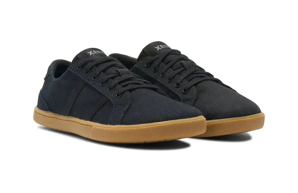 Xero Shoes - Dillon Canvas - Women Black / Gum - Lonetas de cordones barefoot negras para mujer