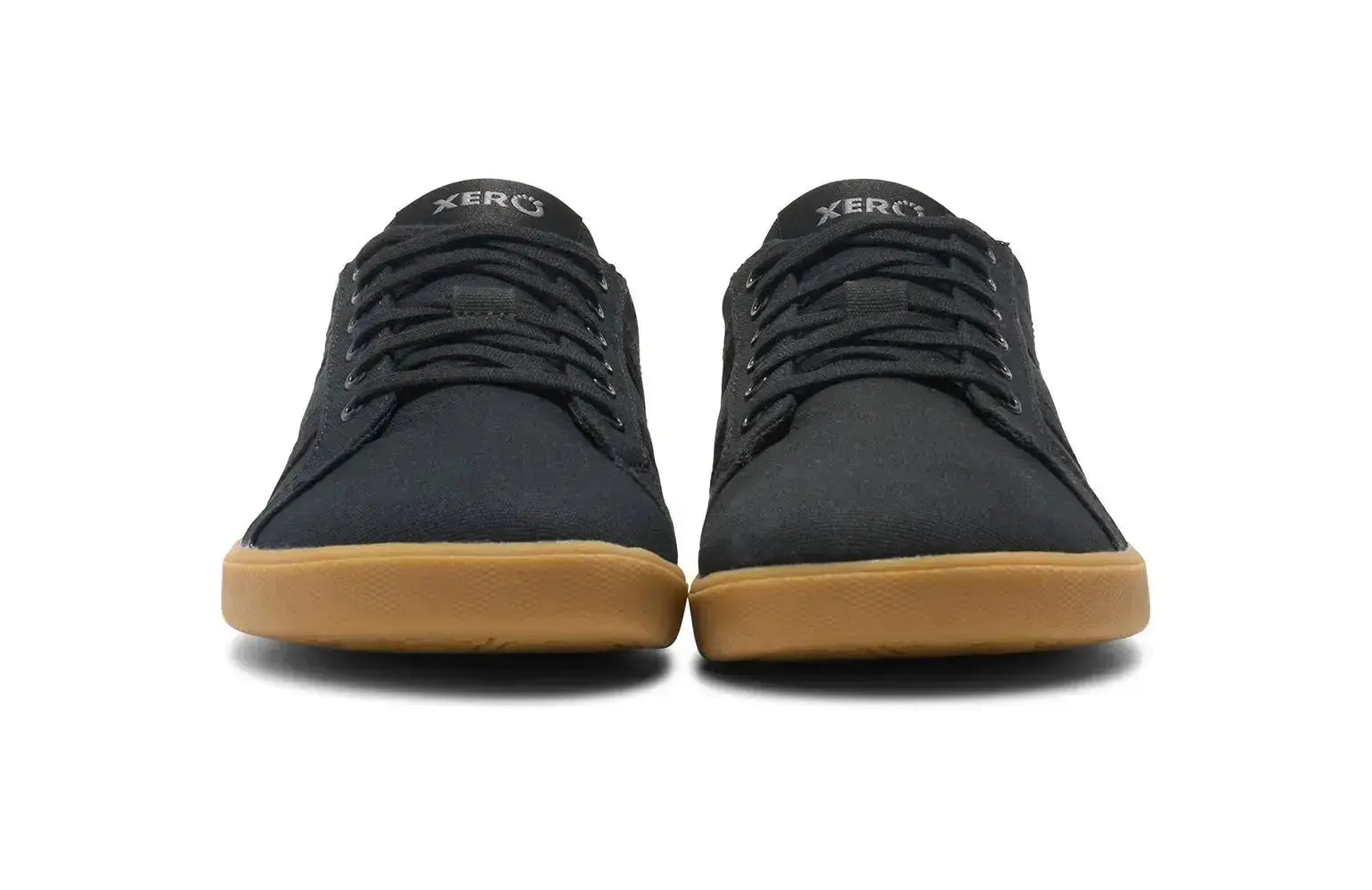 Xero Shoes - Dillon Canvas - Women Black / Gum - Lonetas de cordones barefoot negras para mujer