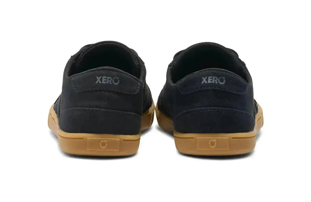 Xero Shoes - Dillon Canvas - Women Black / Gum - Lonetas de cordones barefoot negras para mujer