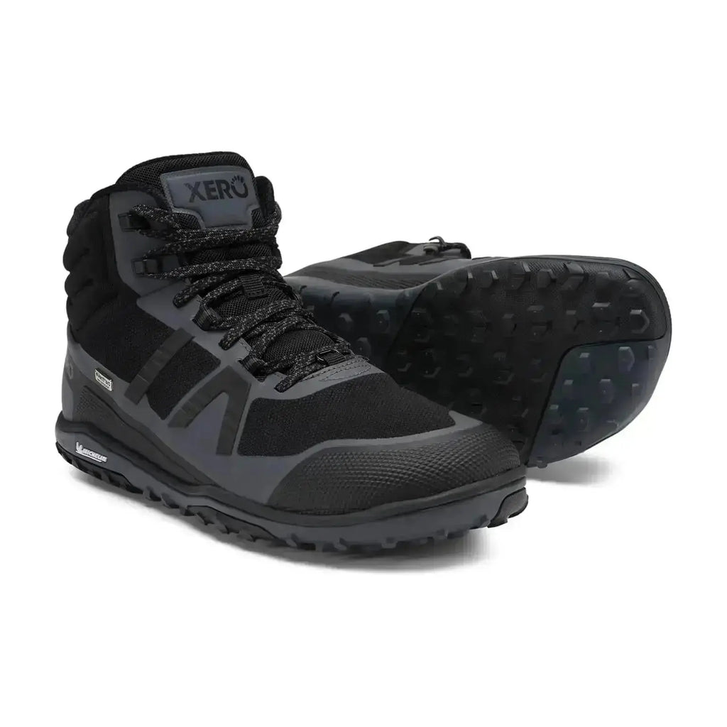 Xero Shoes - Scrambler Mid II WP - Men black-asphalt - Bota de Trekking Barefoot Impermeable y Ultraligera