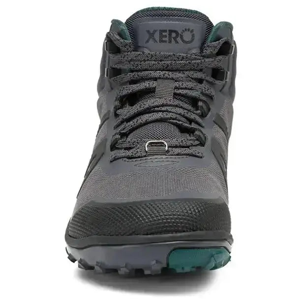 Xero Shoes - Scrambler Mid II WP - Women asphalt-sea-moss - Bota de Trekking Barefoot Impermeable y Ultraligera grises para mujer