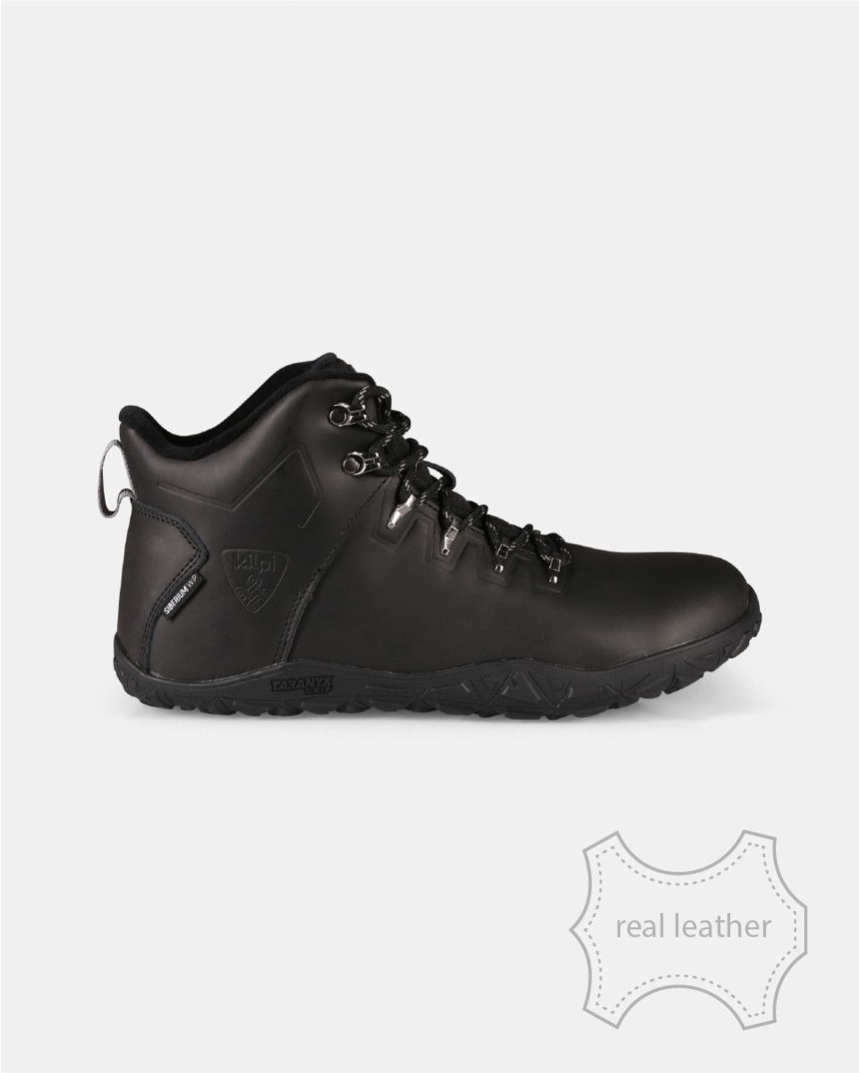 Kilpi - Bare Leather High-U Black - Botas Barefoot para Hiking y Montaña