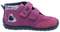 Fare Bare Kids Visby Burgundy - Botines barefoot otoñales para niños pequeños en cuero nubuck rosa burdeos