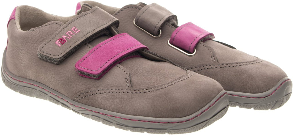 Fare Bare Kids Darianky Grey - zapatillas barefoot infantiles casual marrón rosa