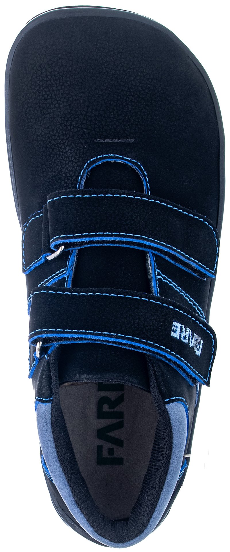 Fare Bare Kids Bergenky Junior Black & Blue - Botines barefoot impermeables infantiles negros