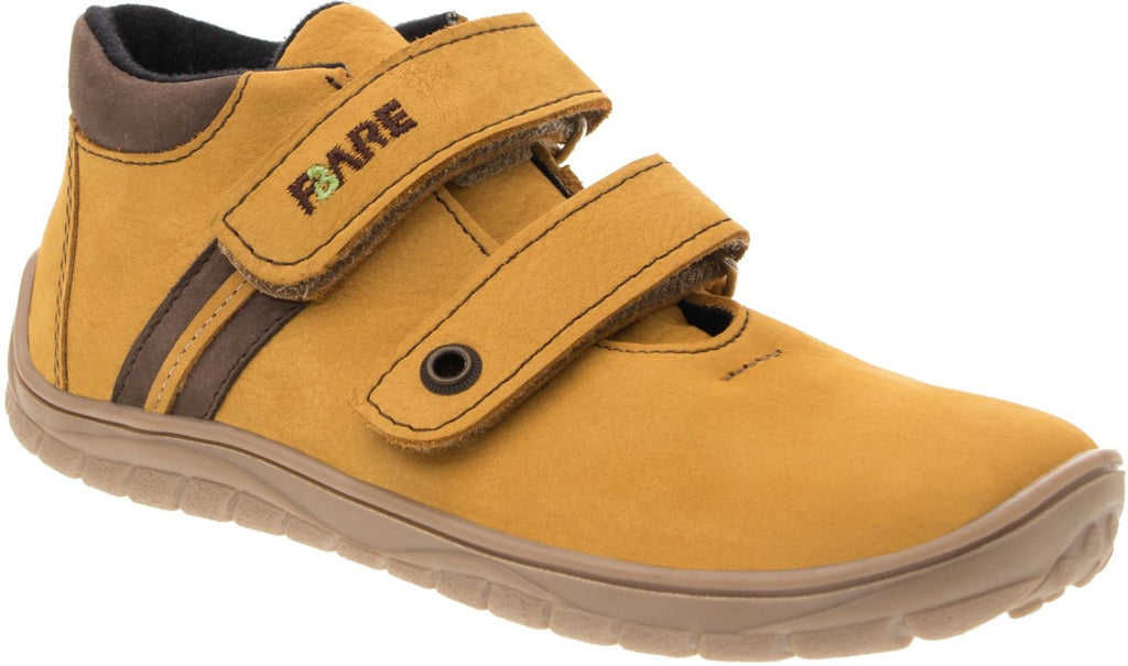Fare Bare Kids Bergenky Junior Mustard - Botines barefoot impermeables infantiles amarillos