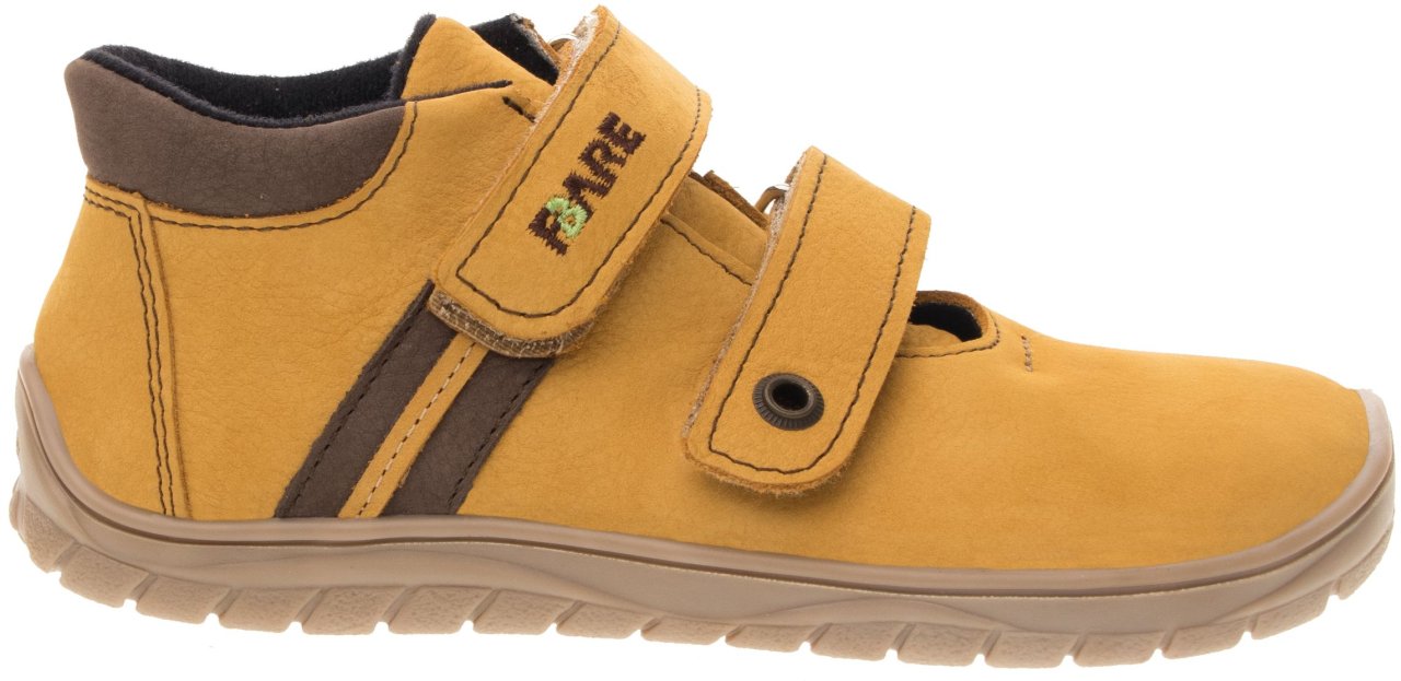 Fare Bare Kids Bergenky Junior Mustard - Botines barefoot impermeables infantiles amarillos