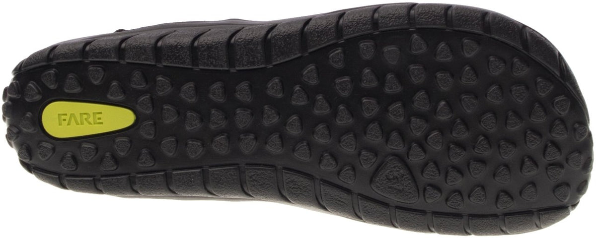 Fare Bare Walky Junior Black - Zapatillas barefoot impermeables outdoor para niños grandes negras