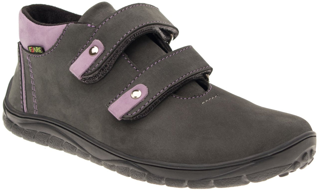 Fare Bare Walky Junior Grey - Zapatillas barefoot impermeables outdoor para niños grandes grises
