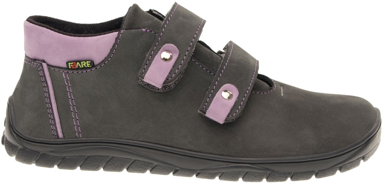 Fare Bare Walky Junior Grey - Zapatillas barefoot impermeables outdoor para niños grandes grises