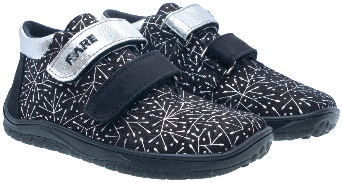 Fare Bare Kids Bergenky Little Black Nature Ltd. Edition - Botines barefoot impermeables para niños pequeños negras
