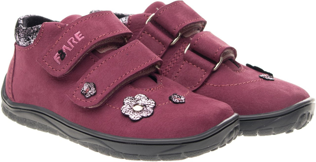 Fare Bare Kids Bergenky Little Violet - Botines barefoot impermeables para niños pequeños rosas