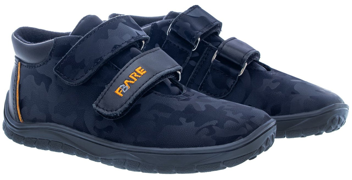 Fare Bare Kids Bergenky Little Blue Nature - Botines barefoot impermeables para niños pequeños azul marino