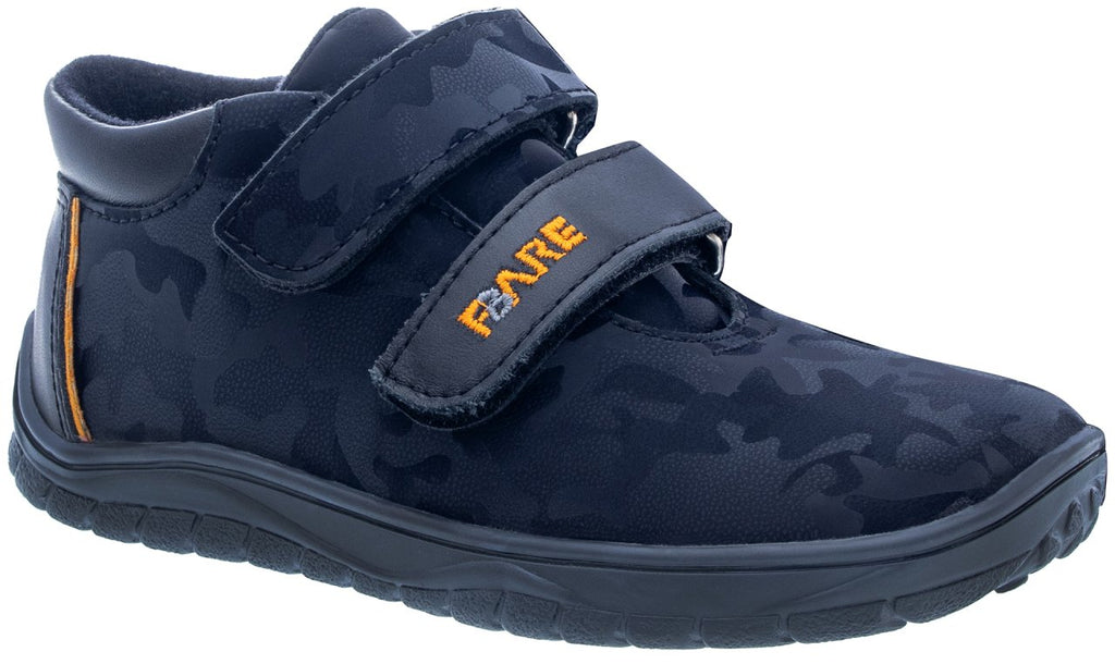 Fare Bare Kids Bergenky Little Blue Nature - Botines barefoot impermeables para niños pequeños azul marino