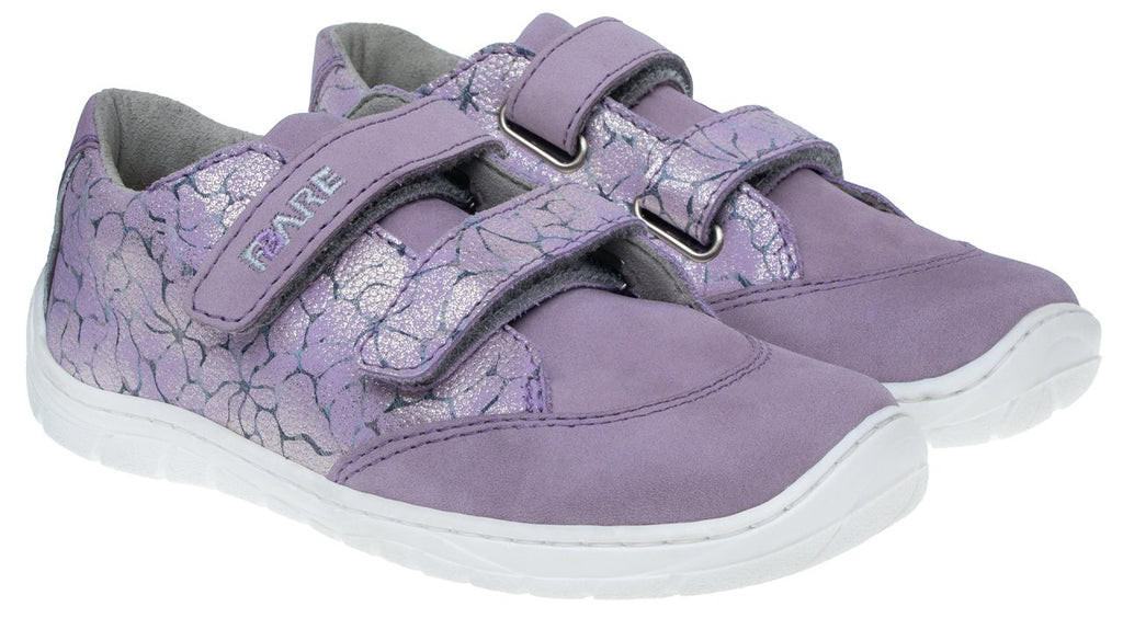 Fare Bare Kids Darianky Violet - zapatillas barefoot infantiles casual violetas con estampado floral