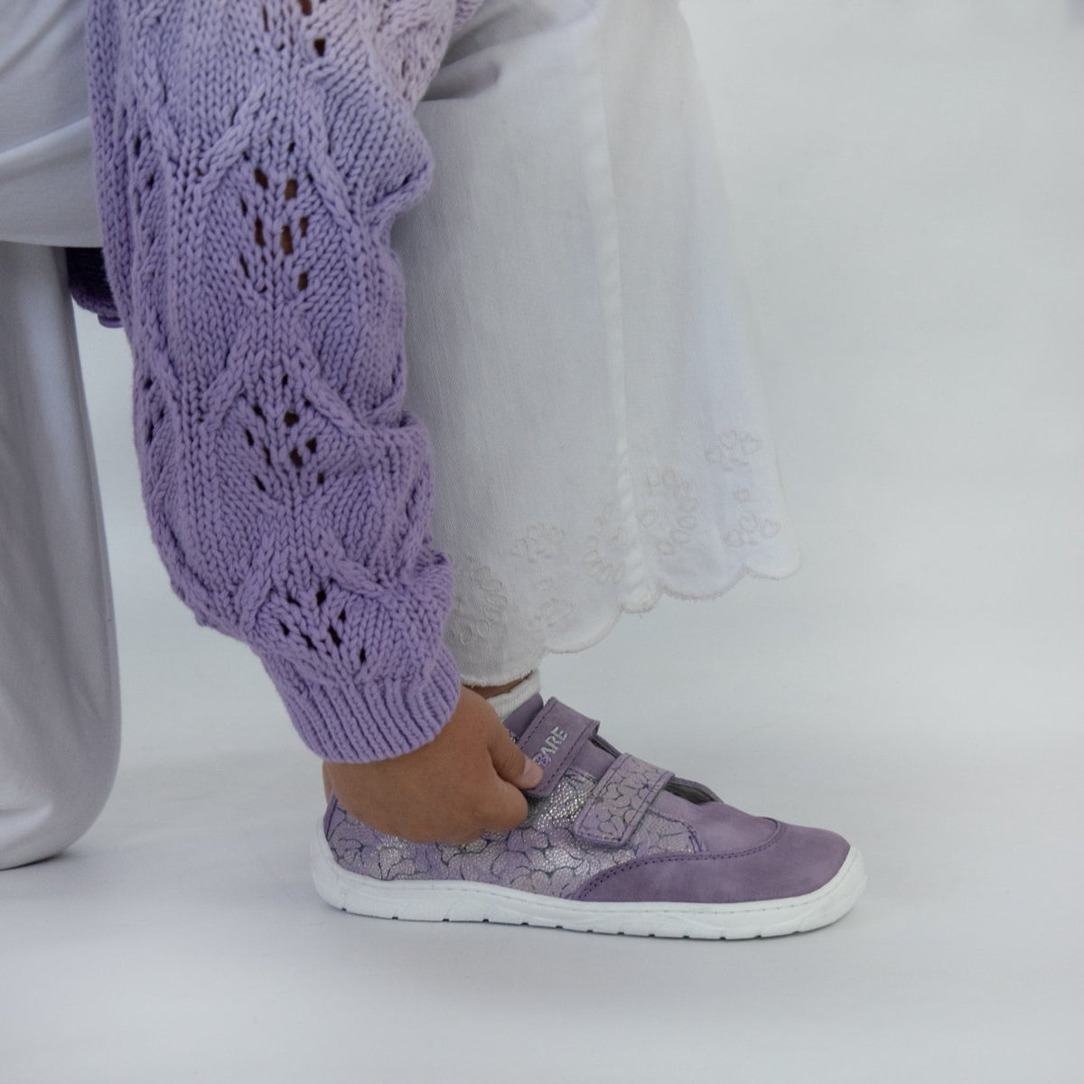 Fare Bare Kids Darianky Violet - zapatillas barefoot infantiles casual violetas con estampado floral