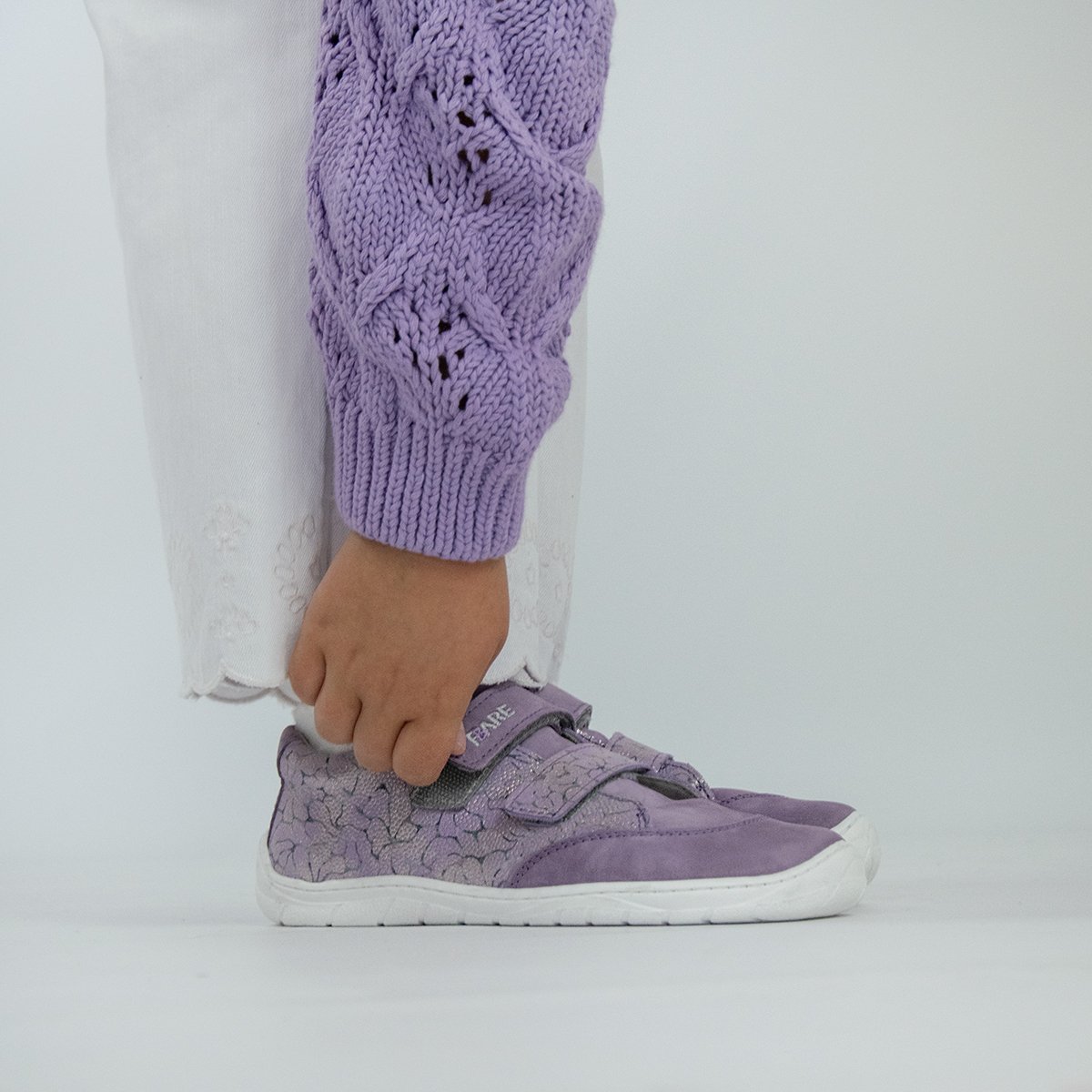 Fare Bare Kids Darianky Violet - zapatillas barefoot infantiles casual violetas con estampado floral