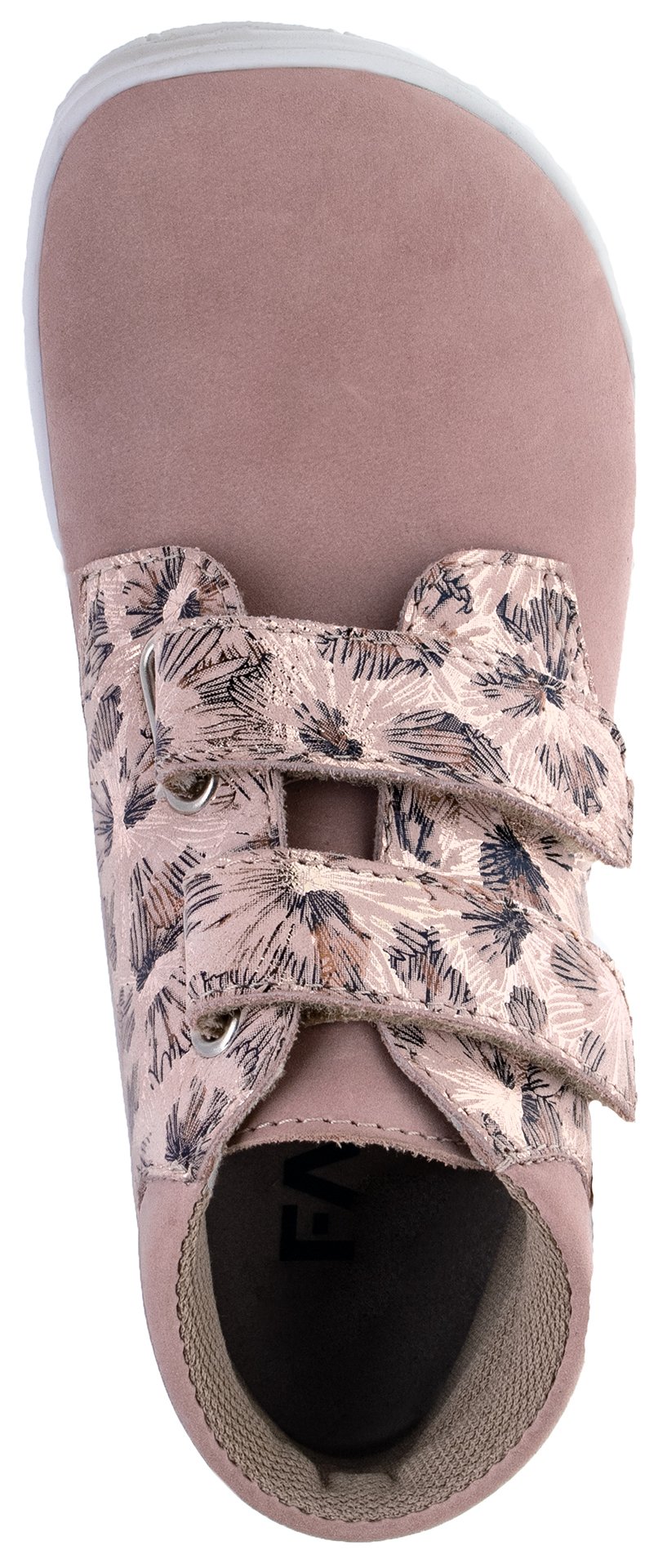 Fare Bare Kids Holeby Apricot - Botines barefoot infantiles otoñales de cuero con estampado otoñal