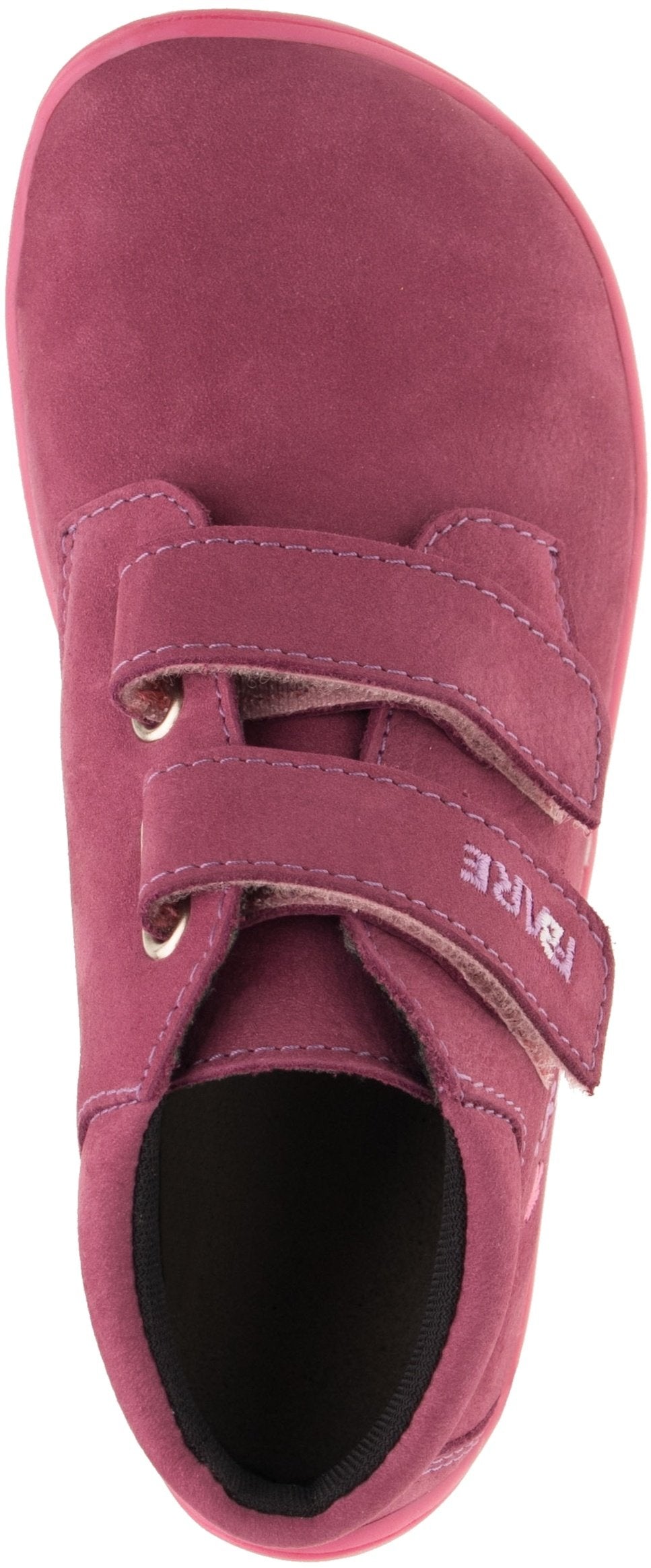 Fare Bare Kids Holeby Burgundy - Botines barefoot infantiles otoñales de cuero rosas