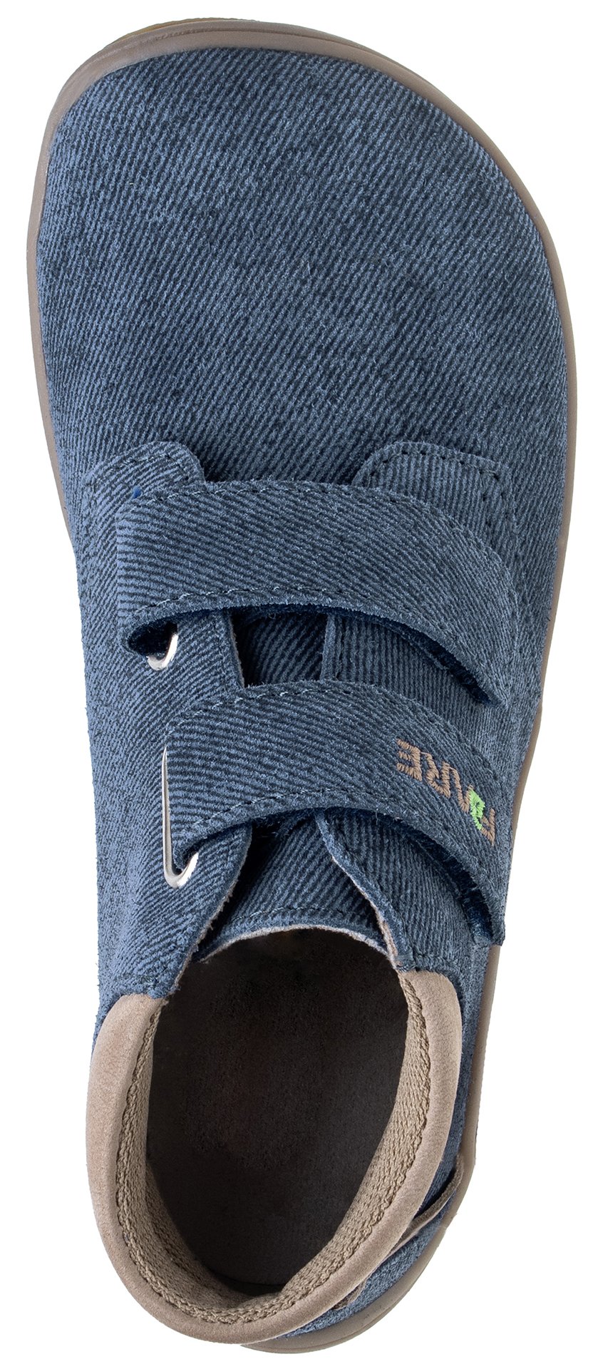 Fare Bare Kids Holeby Denim - Botines barefoot infantiles otoñales de cuero azules