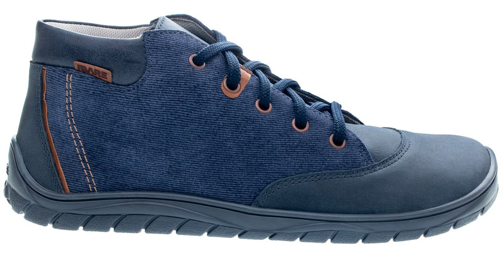 Fare Bare Mateo All Year Blue Denim - Botines barefoot de cuero azules