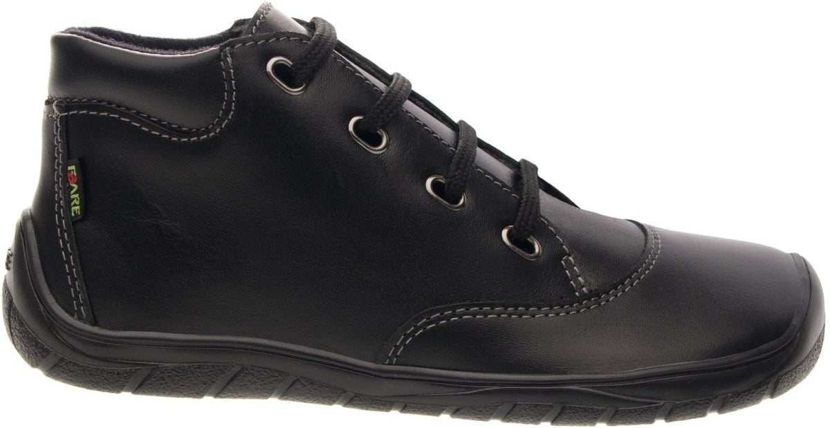 Fare Bare Mateo All Year Black - Botines barefoot de cuero negros