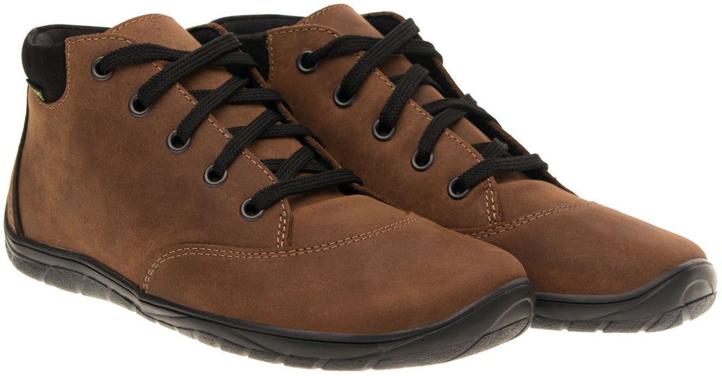 Fare Bare Mateo All Year Brown - Botines barefoot de cuero marrones