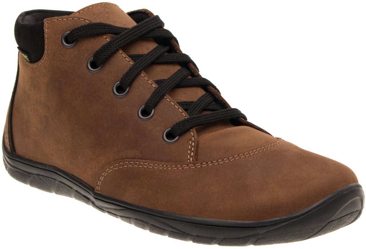 Fare Bare Mateo All Year Brown - Botines barefoot de cuero marrones