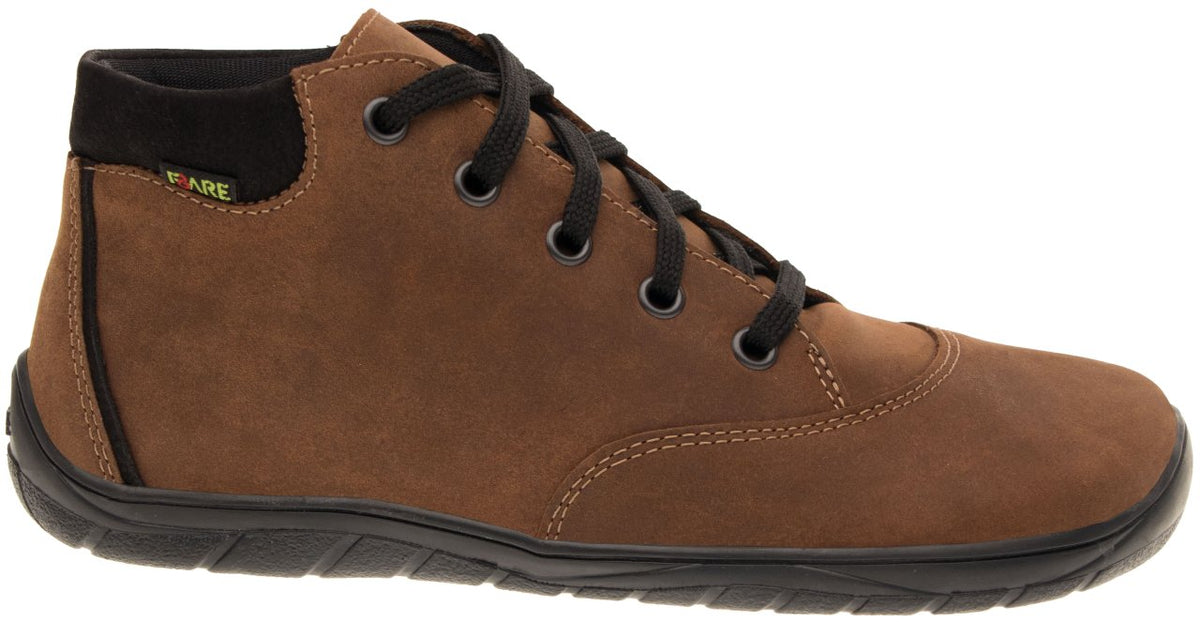 Fare Bare Mateo All Year Brown - Botines barefoot de cuero marrones