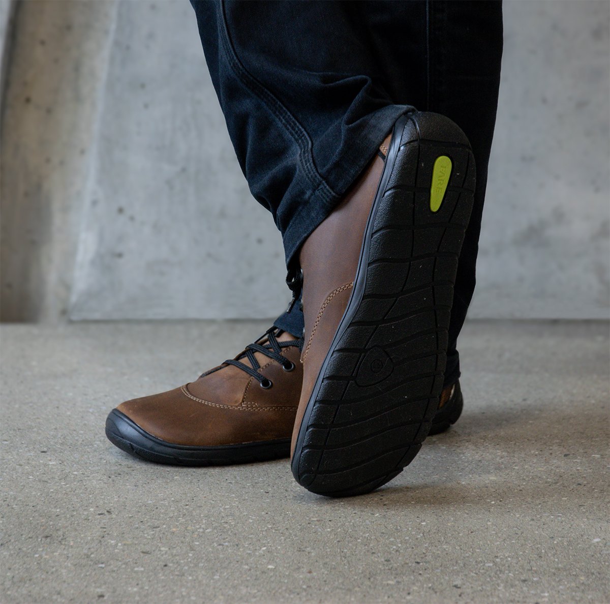 Fare Bare Mateo All Year Brown - Botines barefoot de cuero marrones