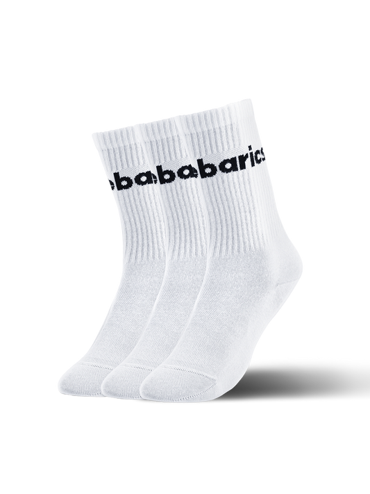 Barebarics - Barefoot calcetines - Crew - White - Big logo - 3 pack