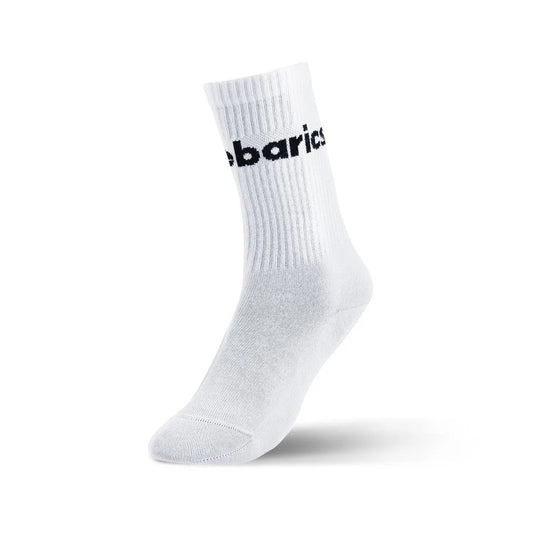 Barebarics - Crew White Big logo - Calcetines respetuosos - Cacles Barefoot
