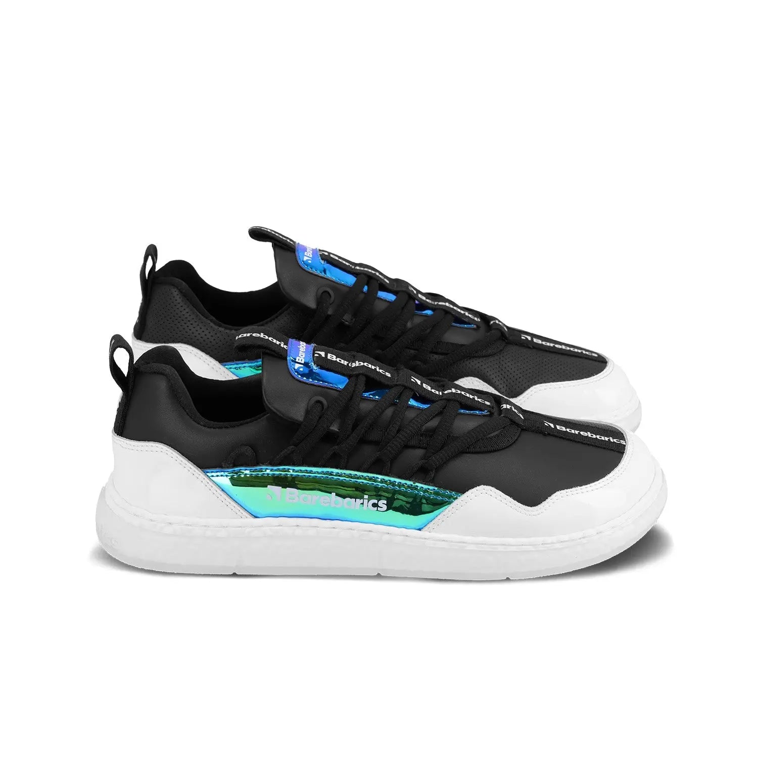 Barebarics - Futura Iridescent Black - Zapatillas barefoot unisex negro y blanco