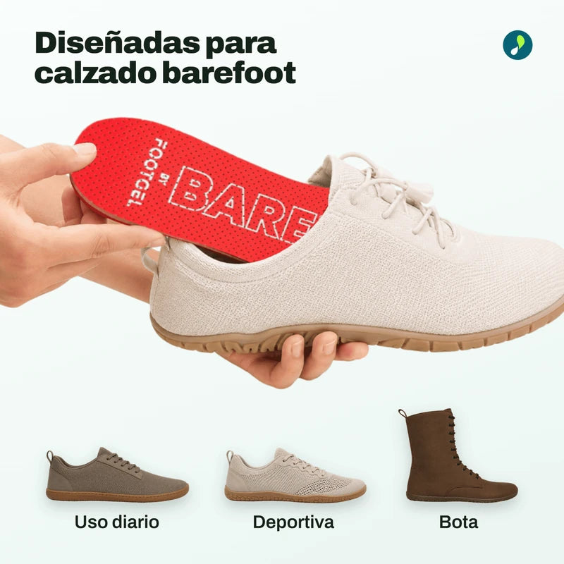 Footgel Barefoot - Plantillas barefoot de alta amortiguación y transición (0 Drop)