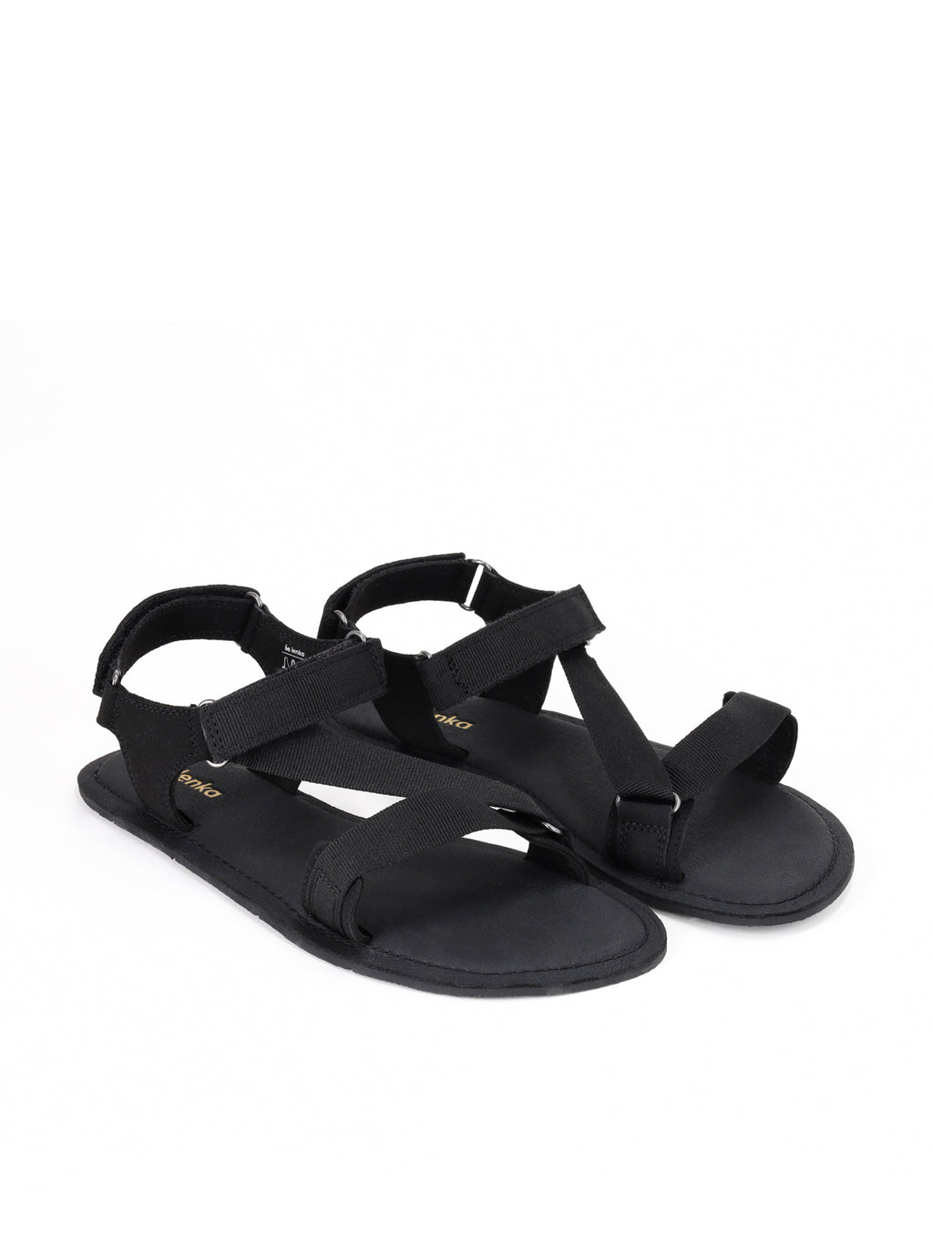 Sandalias barefoot Be Lenka Flexi 2.0 negras con tiras ajustables y suela fina.