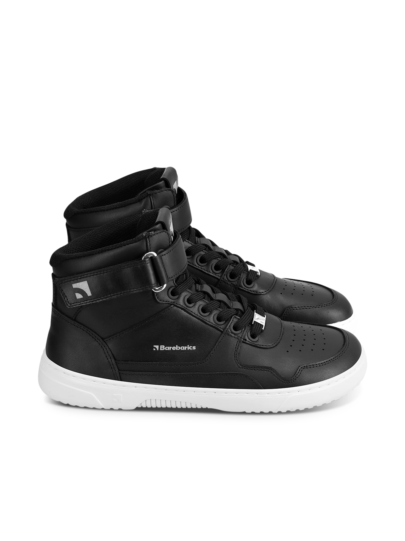 Barebarics - Zing High Top Leather  Black & White - Botines deportivos barefoot