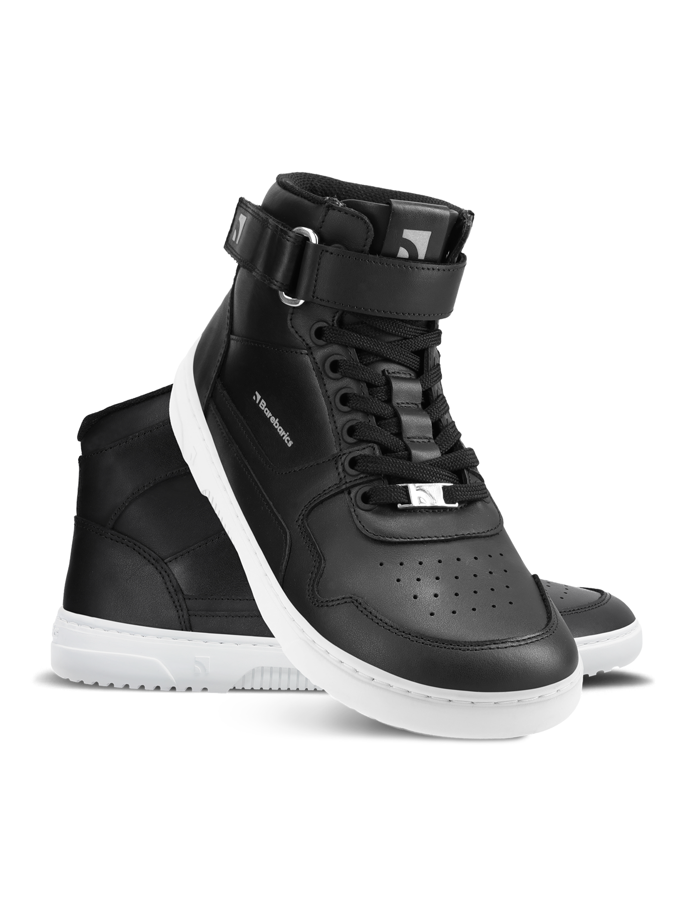 Barebarics - Zing High Top Leather  Black & White - Botines deportivos barefoot