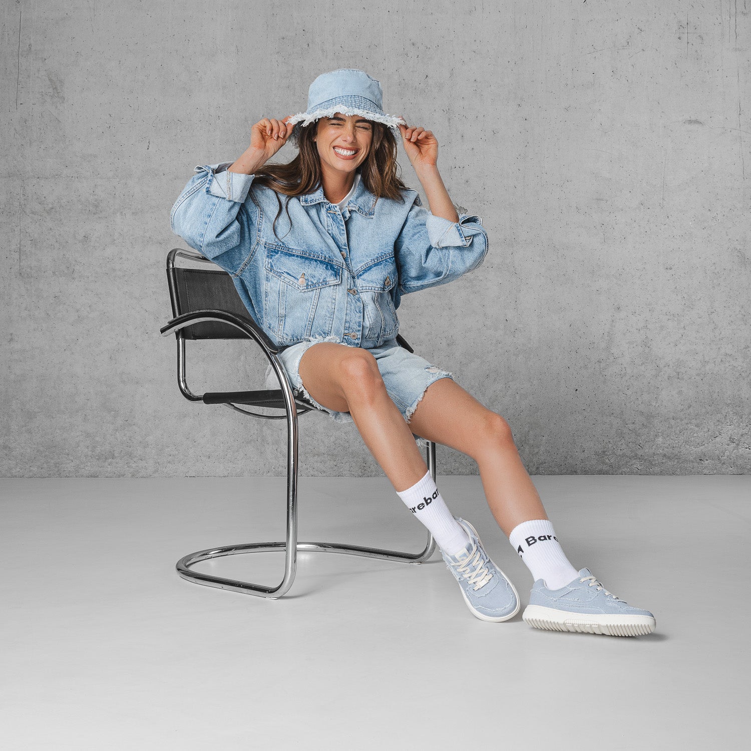 Barebarics - Zing Denim Light Blue - Zapatillas barefoot unisex azules de tela vaquera