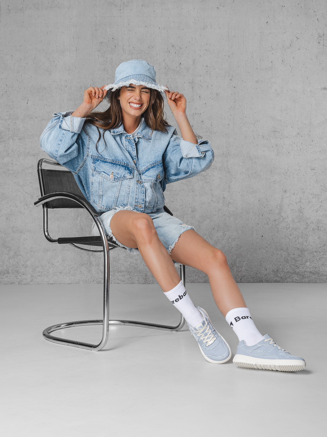 Barebarics - Zing Denim Light Blue - Zapatillas barefoot unisex azules de tela vaquera