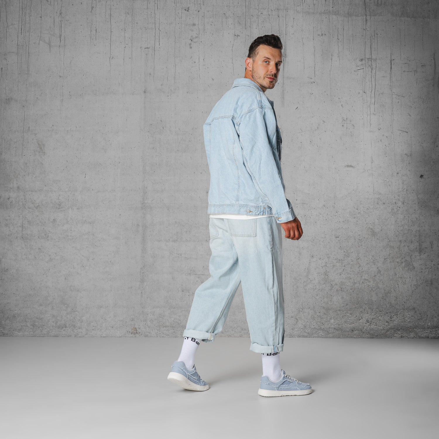 Barebarics - Zing Denim Light Blue - Zapatillas barefoot unisex azules de tela vaquera