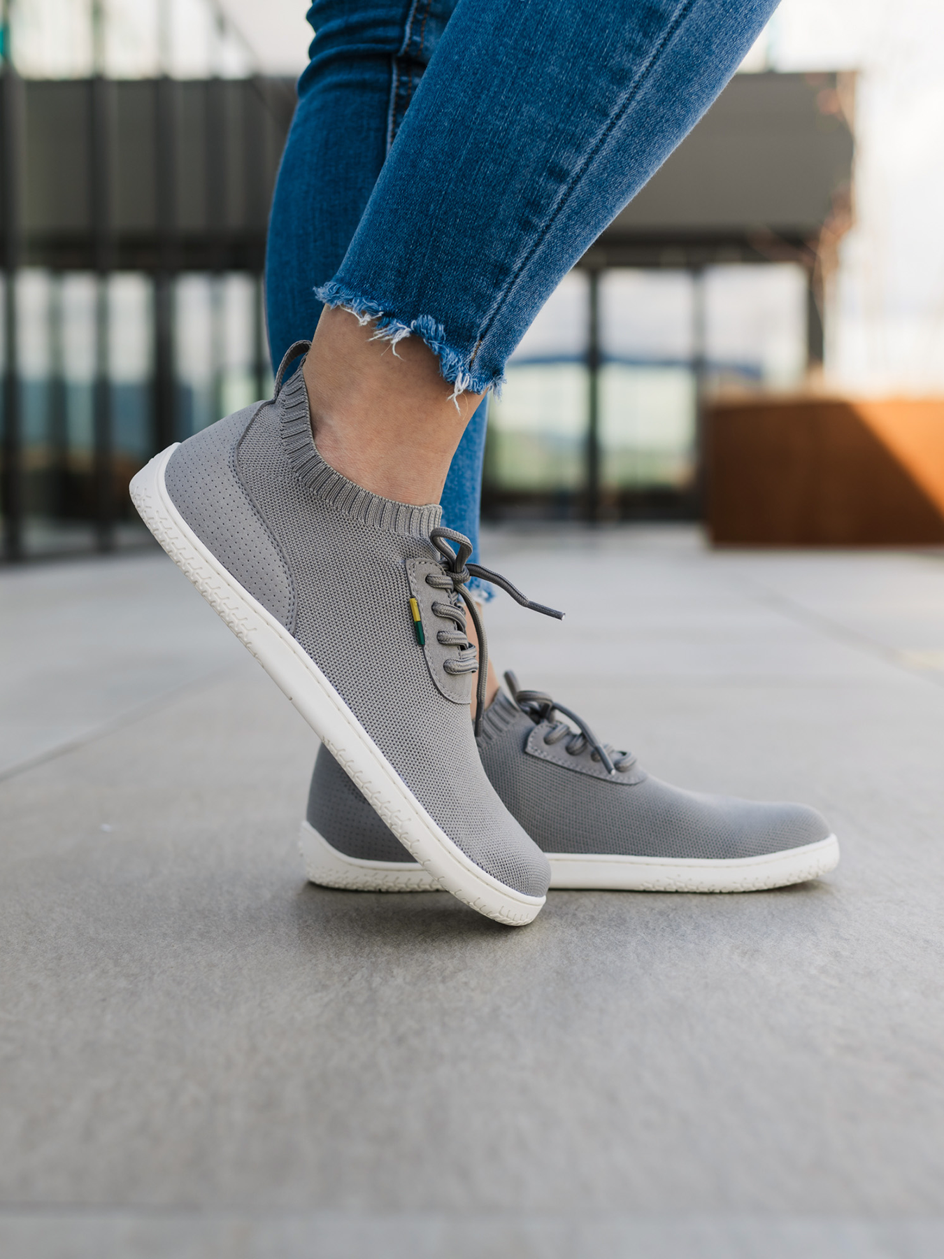 Barefoot zapatillas Be Lenka Stride - Grey & White