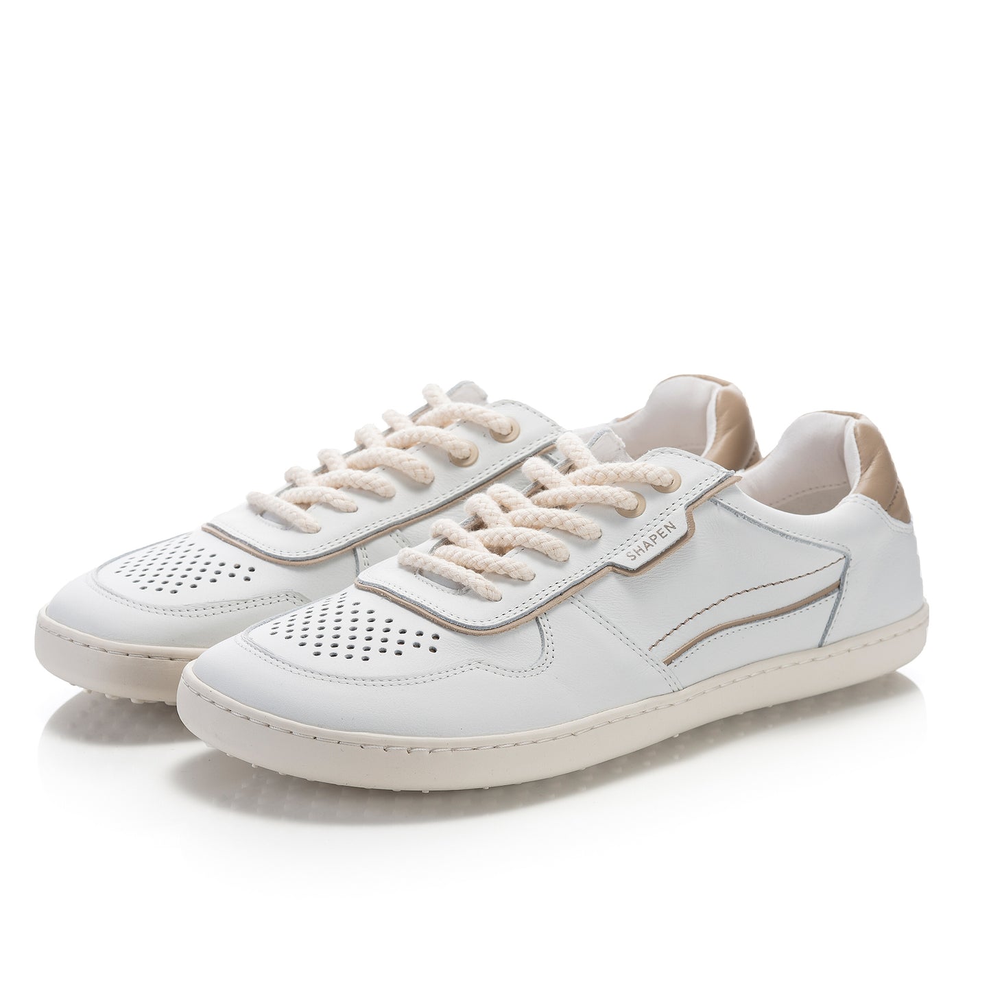 Shapen - Flowin White & Beige - Sneakers barefoot