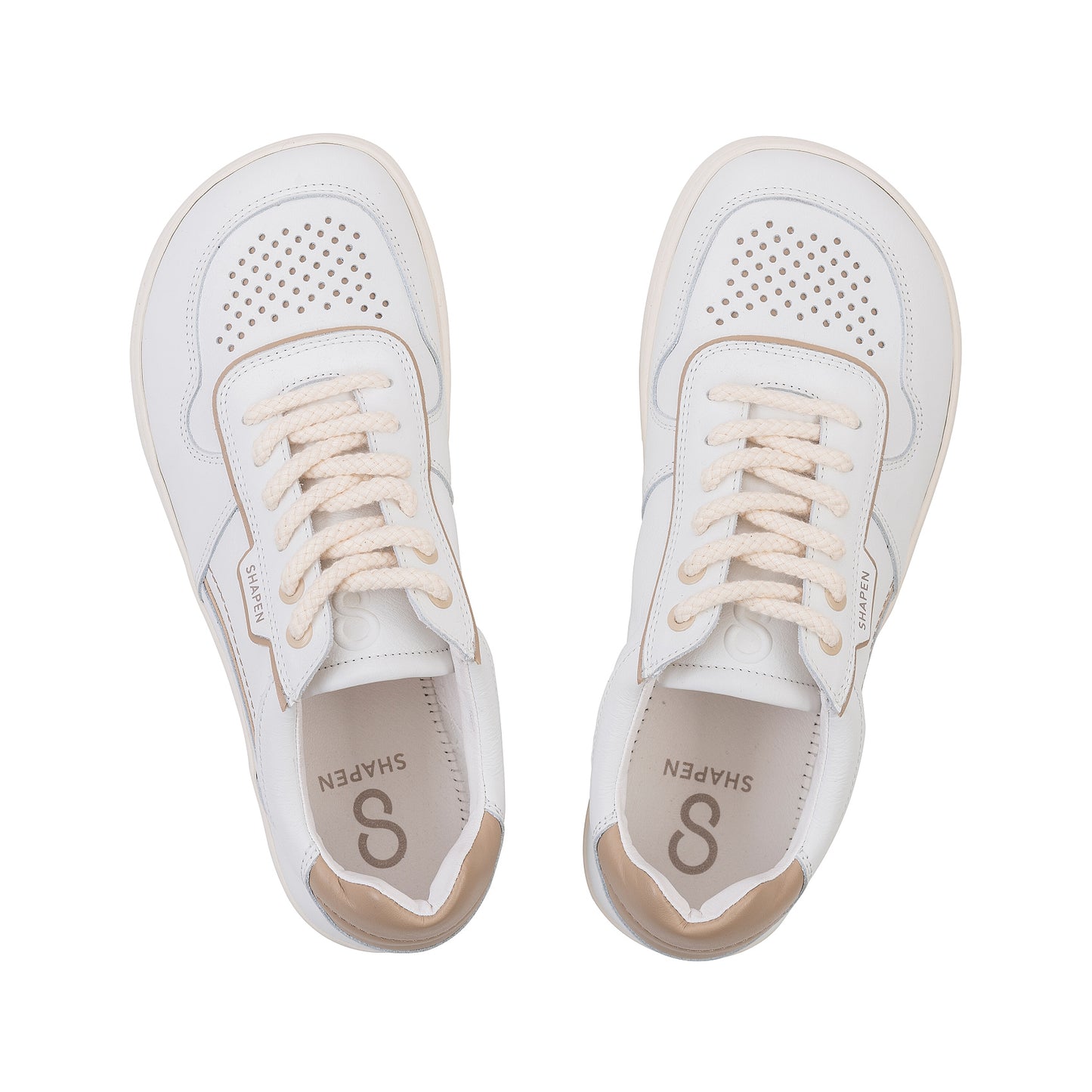 Shapen - Flowin White & Beige - Sneakers barefoot