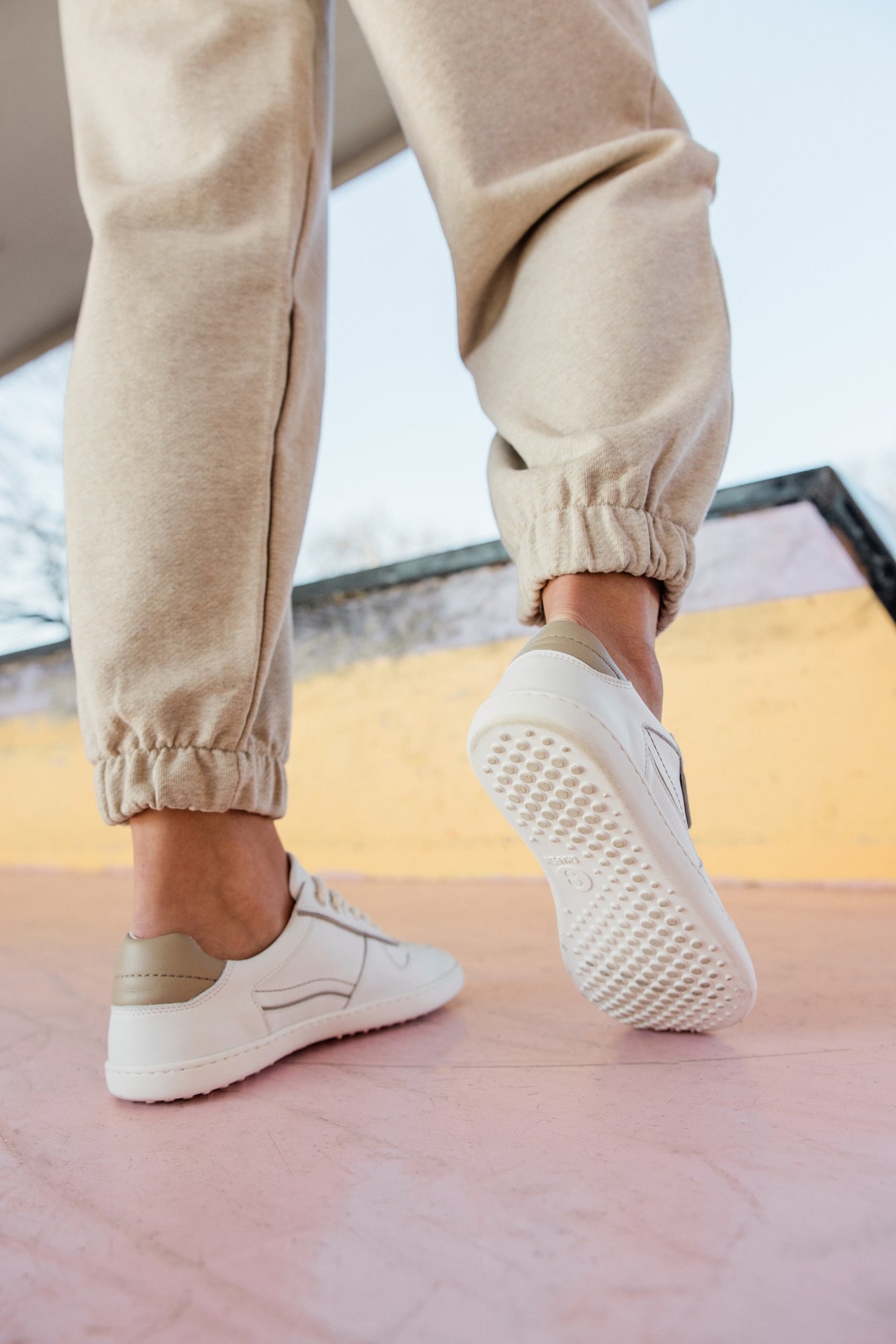 Shapen - Flowin White & Beige - Sneakers barefoot
